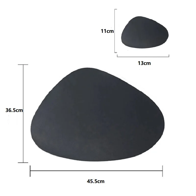 Inyahome Irregular Shape PU Leather Placemats Set Oil-Proof Waterproof for Kitchen Tables Bistro Tables Bars Coffee Shops Hotels - Image 5