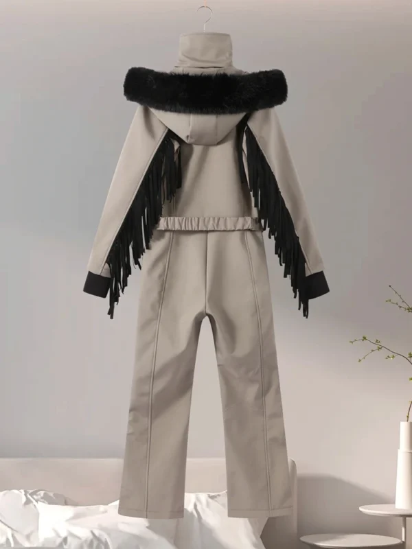 Scc3749c5271948488bfdb064e76d6458y.webp Women Fur Collar Hooded Skiwear Fashion Solid Thicken Zipper High Waist Slim Outdoor Overalls Jumpsuit Lady Winter Outwear