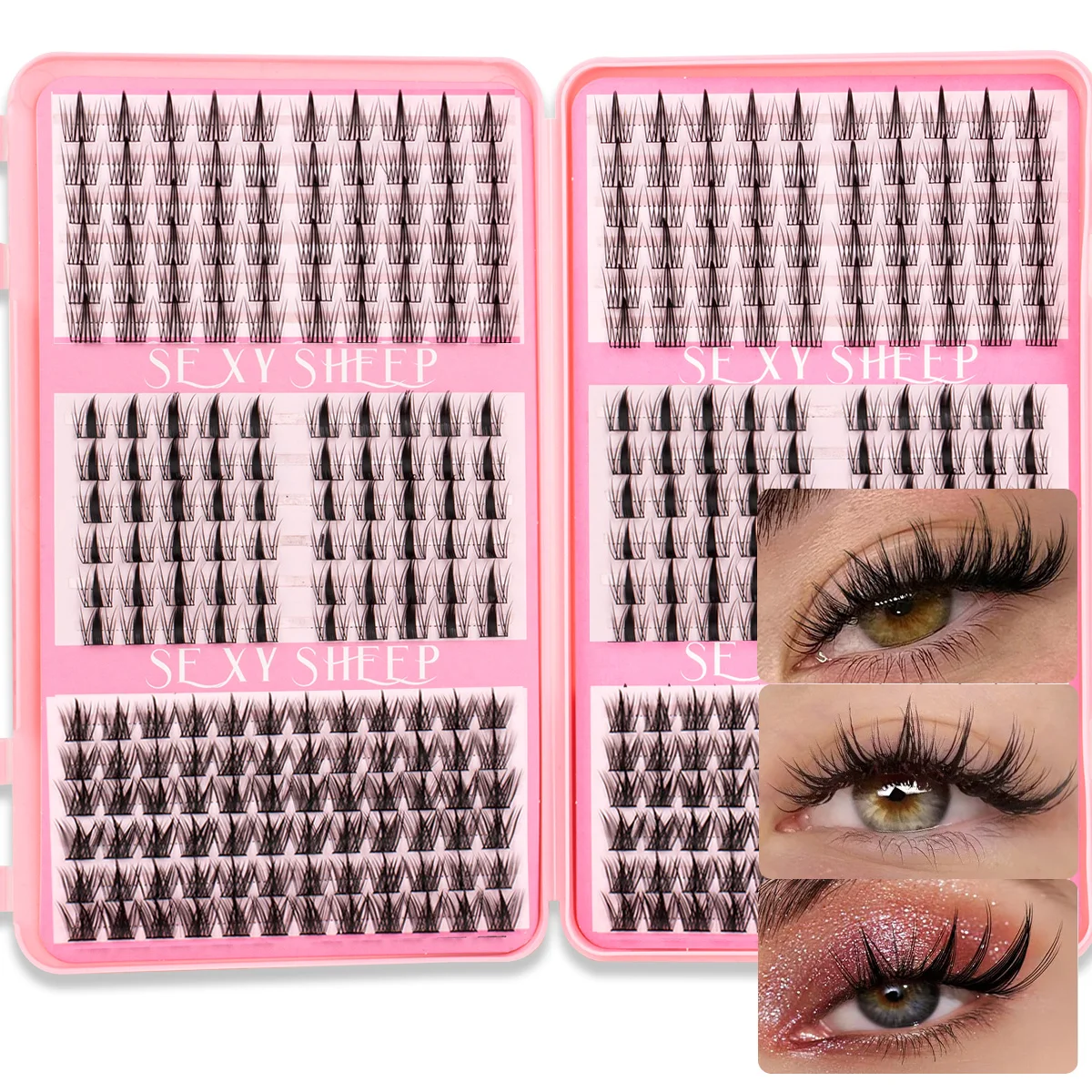 DIY Cluster Lash Large Capacity Mixed Lengths Curl Dense Eyelash Extension 3D Wispy Lash Suitable for Party and Stage Makeup - Image 14