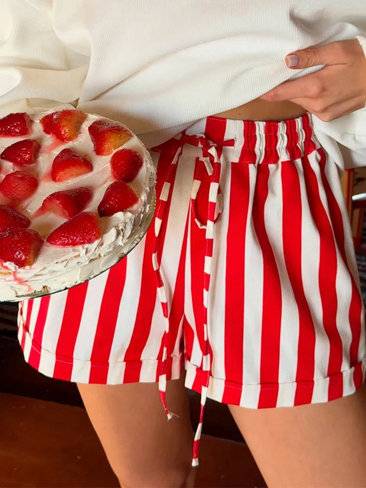 Casual Striped Balloon Pants Women Chic Elastic Waist Wide Leg Loose Fit Long Trousers 2026 Summer Lady Daily Street Wear New - Image 10