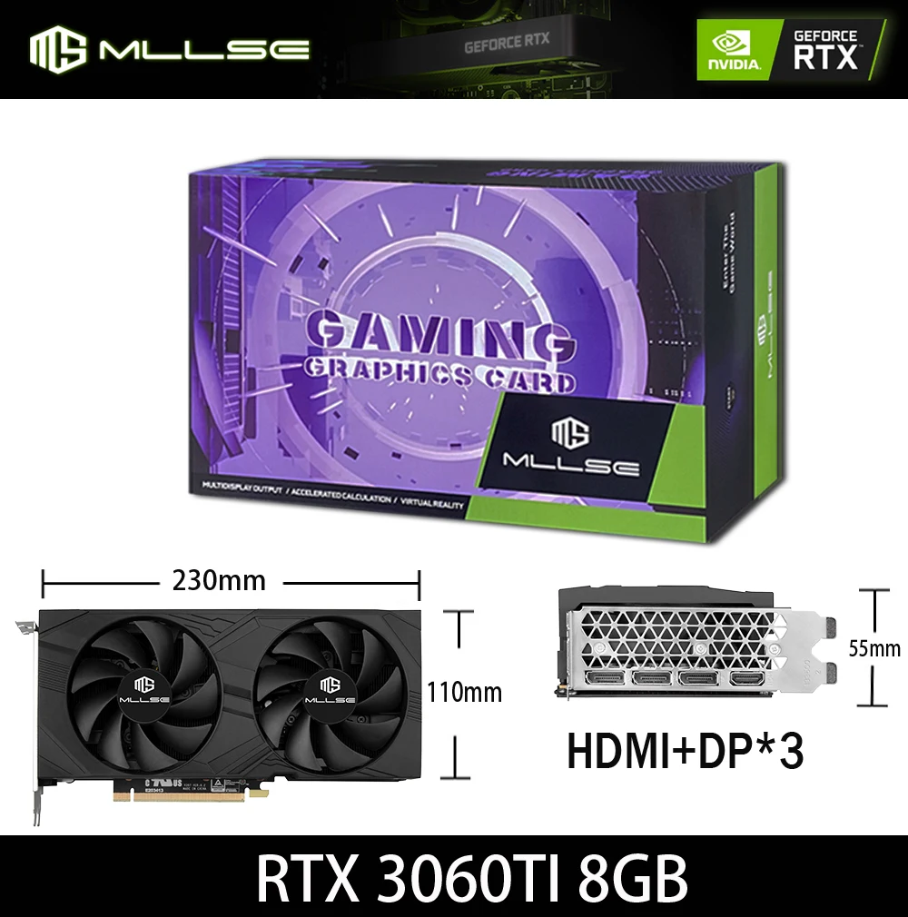 MLLSE RTX 3060Ti 8GB Graphics Card GDDR6 256Bit PCI Express 4.0 ×16 8Pin NVIDIA GPU Rtx 3060Ti Gaming Video Card Placa De Video - Image 7
