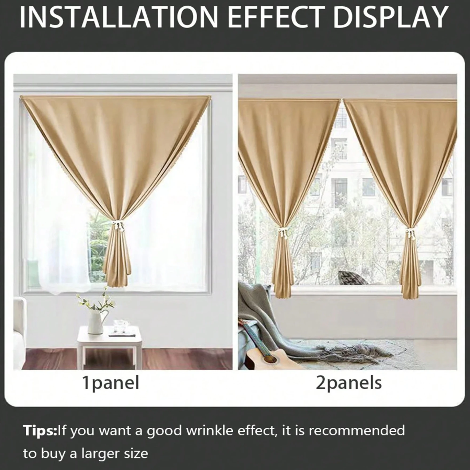 Cortina moderna y elegante 100% opaca, decoración de moda para sala de estar y dormitorio, cortinas con eficaz bloqueo UV, estilo coreano. - Image 4