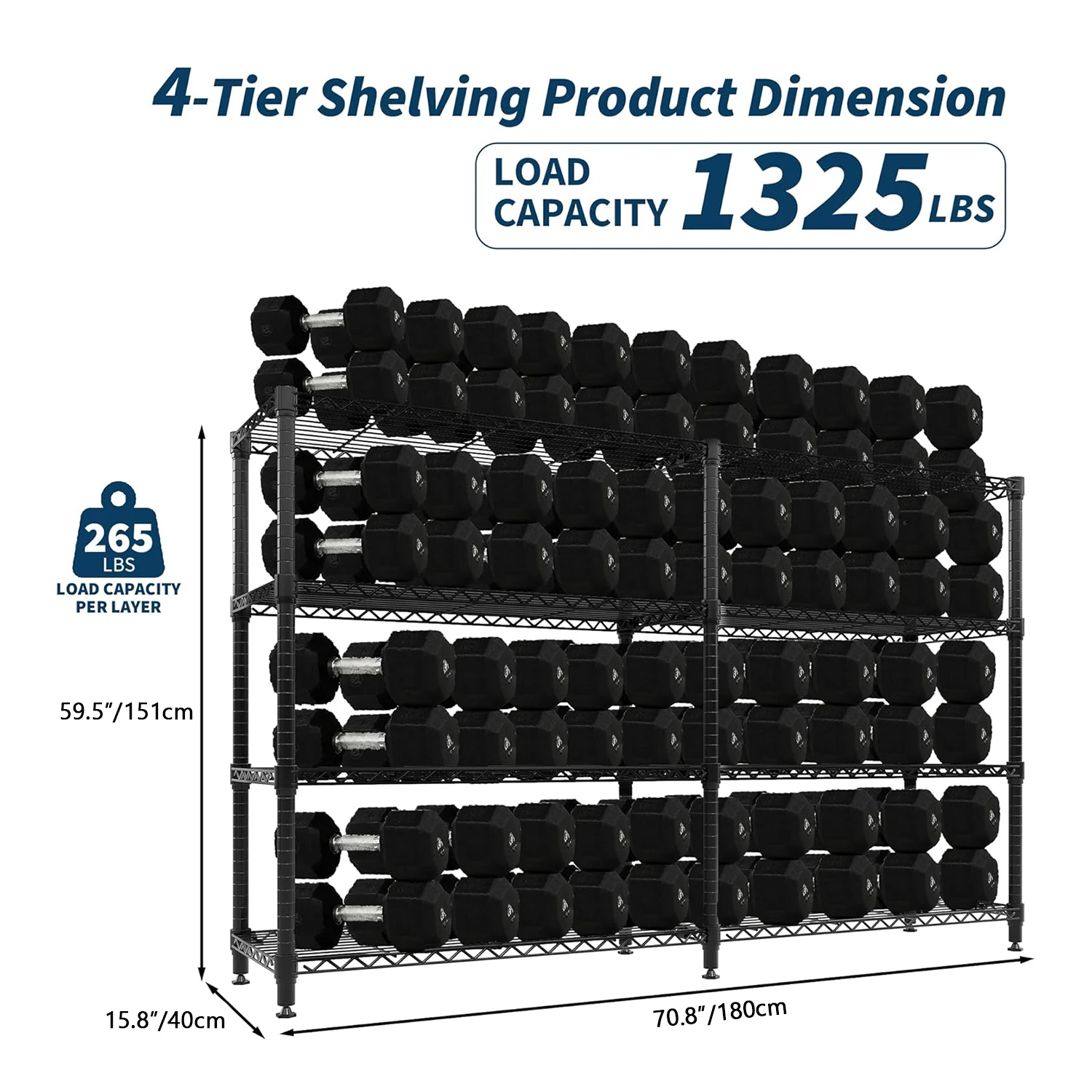 Heavy Duty Storage Shelves 4/5 Tiers Metal Shelving Unit Adjustable Organization Pantry Shelves for Kitchen Garage Commercial - Image 10