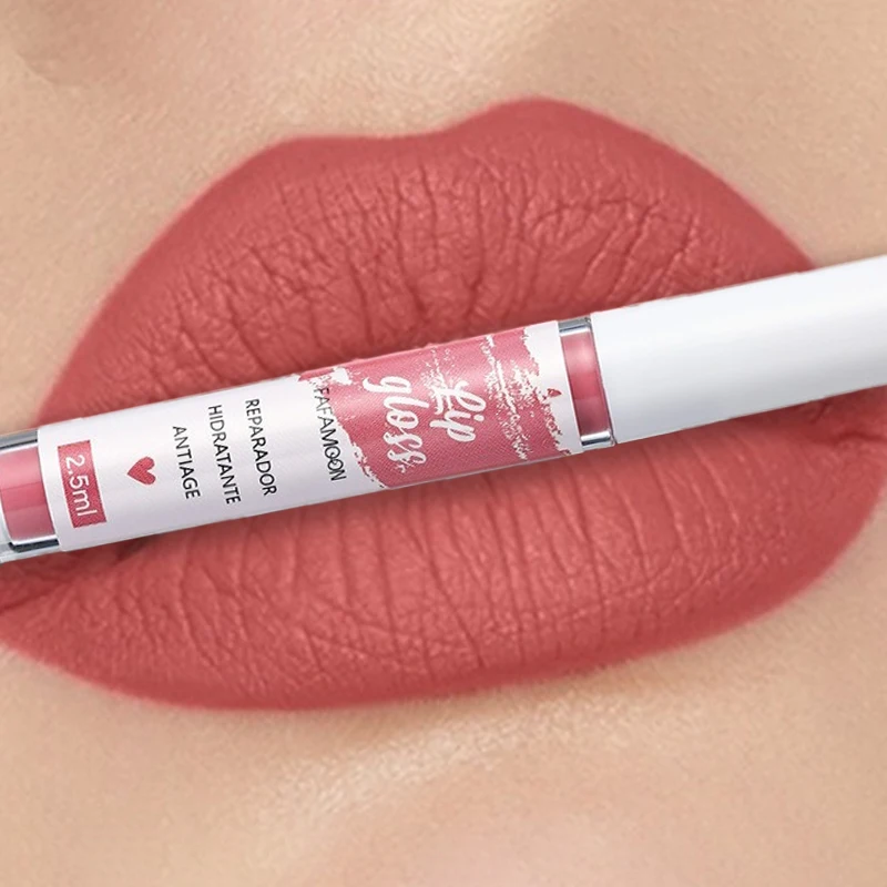 Matte Liquid Lipstick Rose Red Lip Glaze Makeup Moisturizing Waterproof Durable Lip Mud Non-stick Cup Lip Gloss Korean Makeup - Image 13
