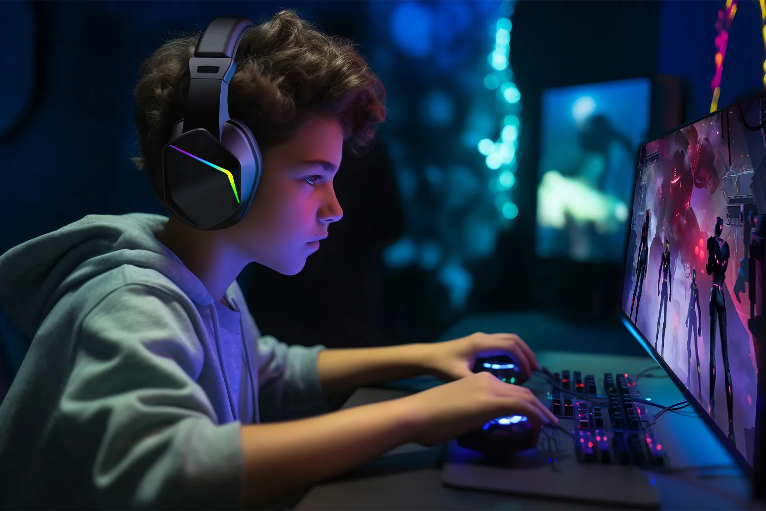 Wired Gaming Headset Microphone Boom Free Calling For Listening To Music And Playing Games Wired Earphone Headset - Image 11