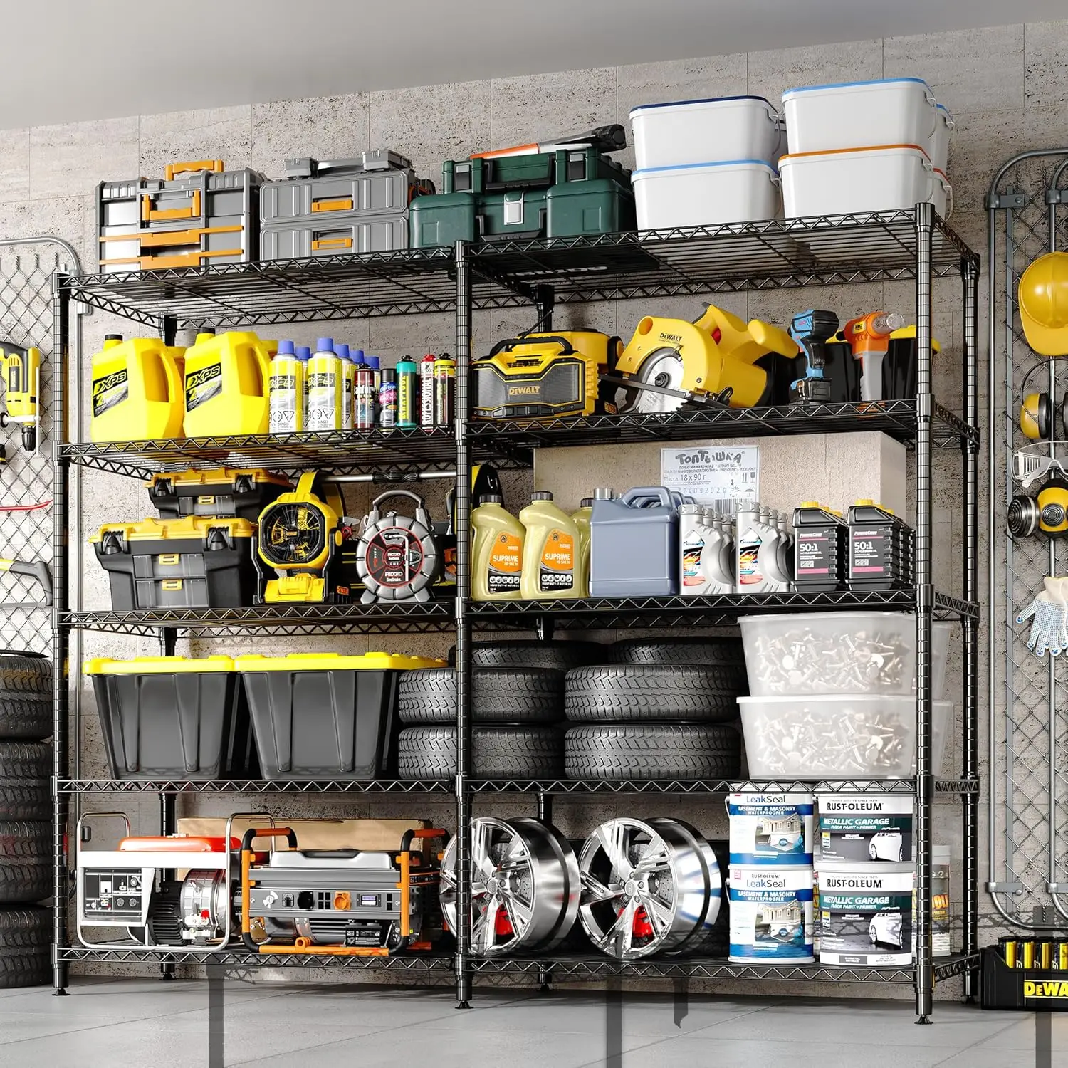 Heavy Duty Storage Shelves 4/5 Tiers Metal Shelving Unit Adjustable Organization Pantry Shelves for Kitchen Garage Commercial - Image 6