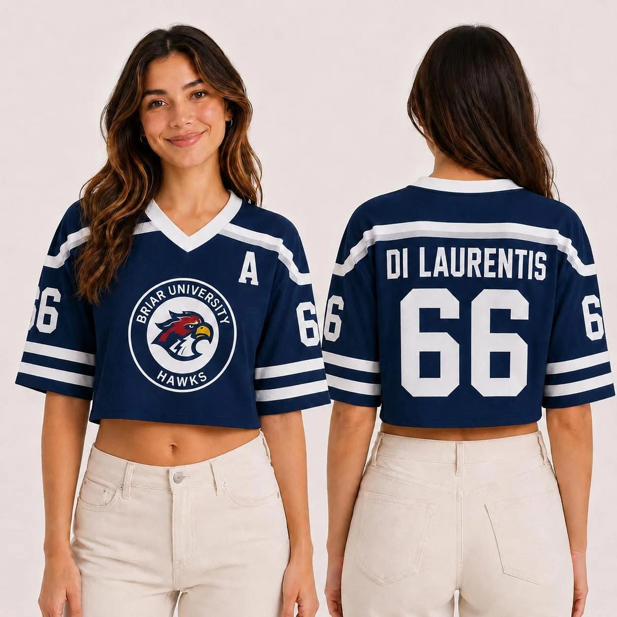 Se20331ad65204cbdb9a33fc658ae5f63P.webp Hot Briar University Hawks Crop Jersey Graham 44 Hockey Romance Jersey Off Campus Bookish Apparel Logan Di Laurentis 66 Tucker