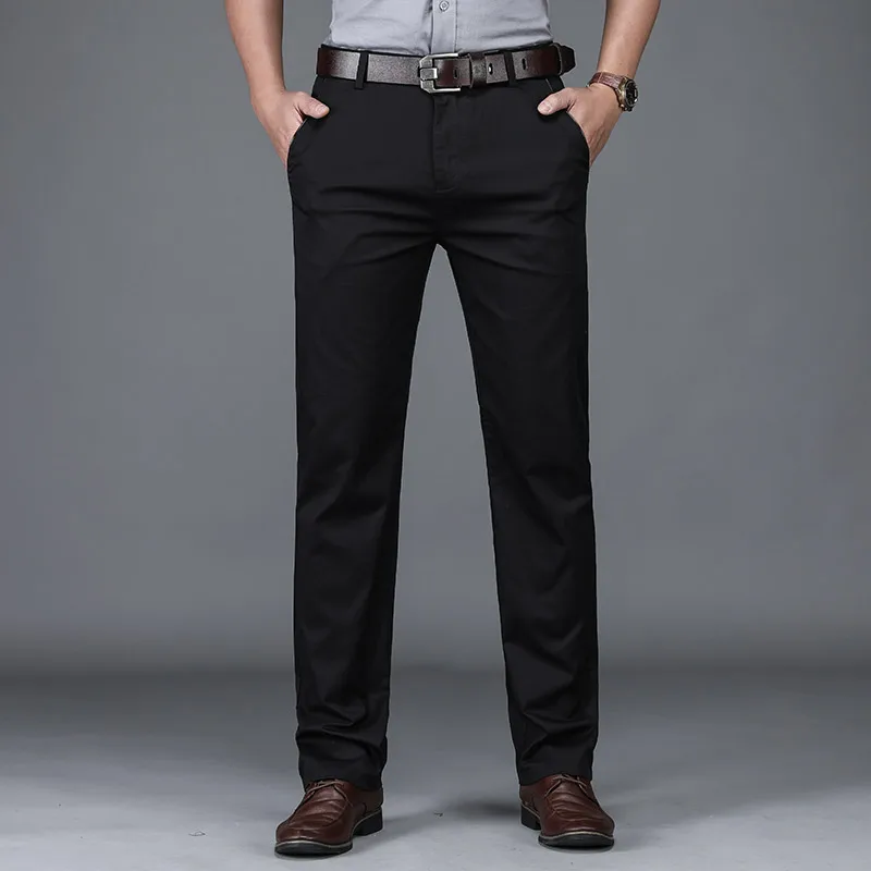 Classic Style Summer Men's Thin Cotton Casual Pants Business Fashion Stretch Loose Straight Beige Trousers Male Brand Clothes - Image 7