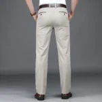 Se5033fabffb44d10b70a9ffad9a7a88be.webp Classic Style Summer Men's Thin Cotton Casual Pants Business Fashion Stretch Loose Straight Beige Trousers Male Brand Clothes