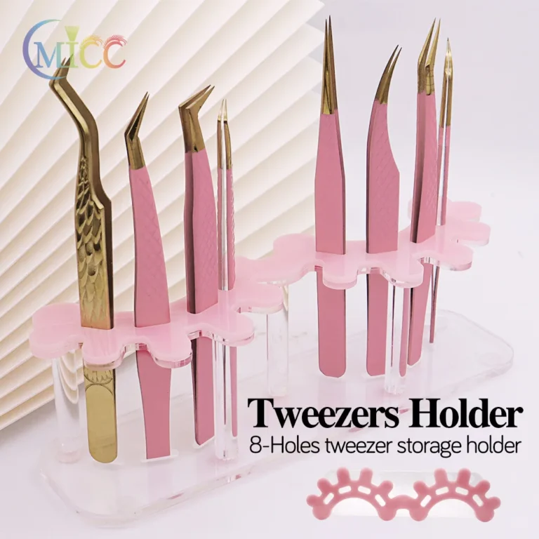 Se518a00b864943c49993d7c3efbe5b6dq.webp Acrylic Eyelash Tweezers Storage Rack Tweezer Organizer Holder Stand Eyelash Extension Tools Makeup Beauty Shelf 8 Holes