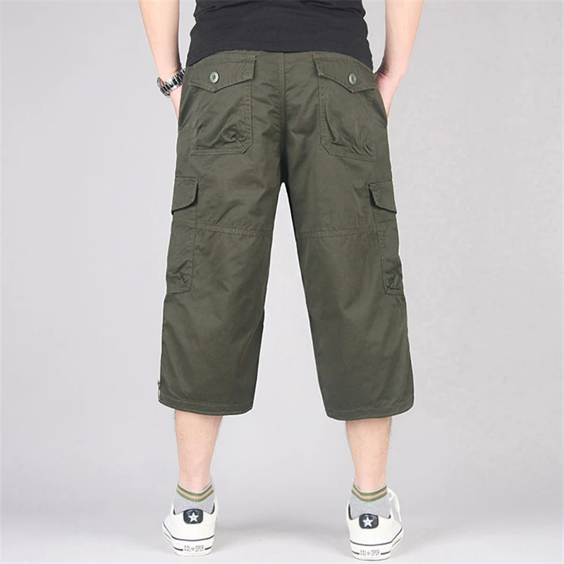 Long Length Cargo Shorts Men Summer Multi-Pocket Casual Cotton Elastic Capri Pants Men Military Tactical Short Hot Breeches 5XL - Image 4