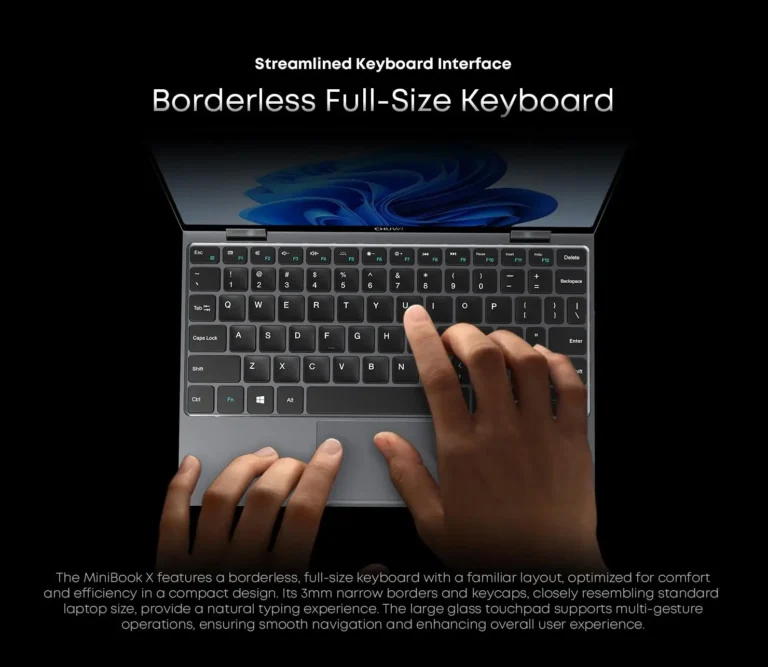 CHUWI MiniBook X 2-in-1 Touch Screen Laptop Intel N150 16GB LPDDR5 512G SSD 10.51"1920x1200 FHD Resolution Ultra-thin Notebook