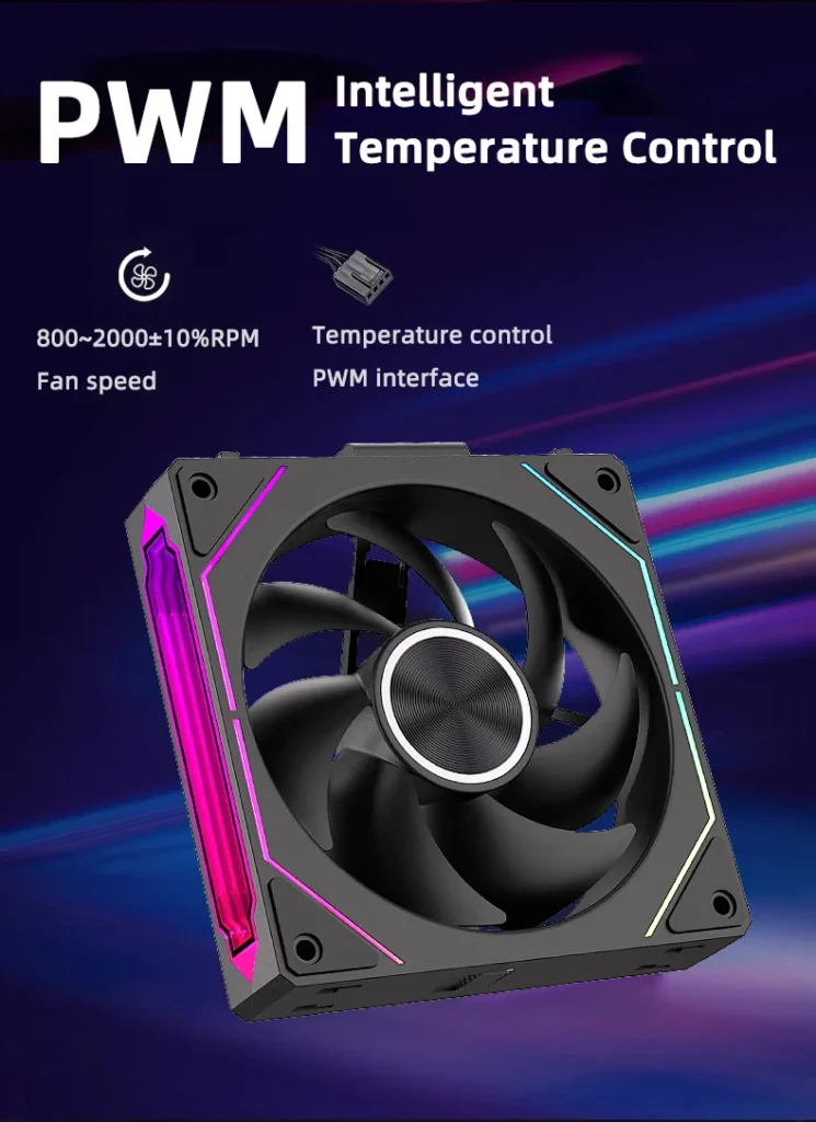 Seab63edbad834fa98c270ec6642d112cm.webp Coolcirc DL-2 120mm ARGB Cooling Fan Modular Wireless Stackable Splicing 800-2000RPM PWM Silent for Gaming PC Case Water Cooler
