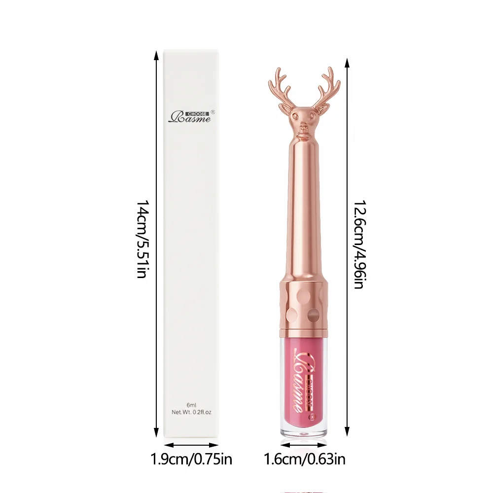 Moisturizing Cream Lip Gloss Autumn/Winter Moisturizing Liquid Lipstick Long lasting Non greasy Lip Makeup Christmas brown - Image 6