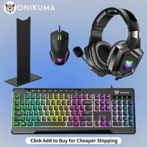 ONIKUMA Professional Gaming Headset Gaming Set RGB Lighting Mouse or Keyboard or Headset Stand or Wired Headset - Deals