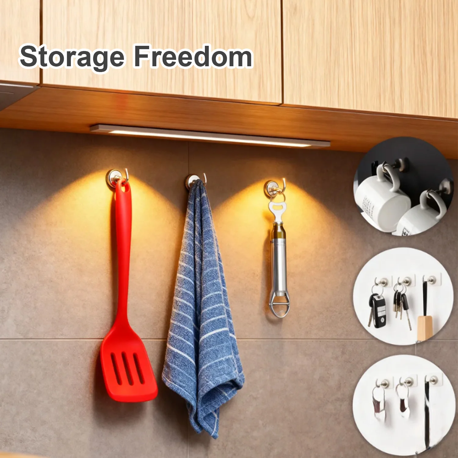 Magnetic Hooks Super Strong Magnets Neodymium Magnet Powerful Magnets Hanging Hooks for Bathroom Kitchen Organizers - Image 5
