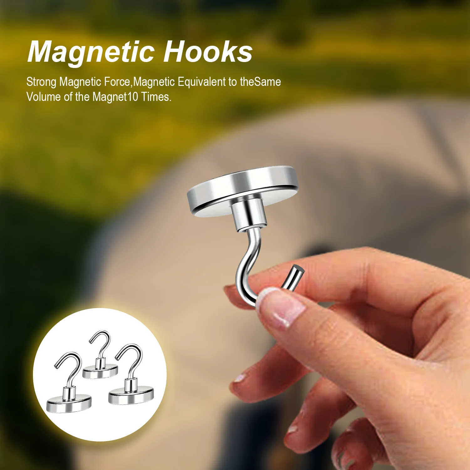 Magnetic Hooks Super Strong Magnets Neodymium Magnet Powerful Magnets Hanging Hooks for Bathroom Kitchen Organizers - Image 2