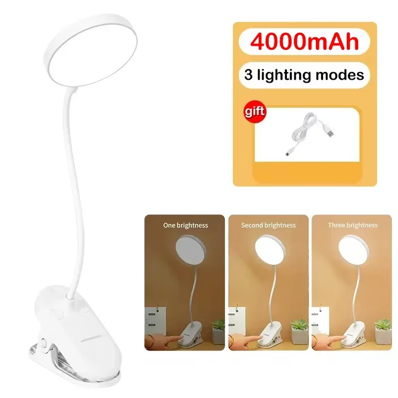 Led Table Lamp USB Rechargeable Night Light with Folding Clamp Study Stand Read Lamp Touch 3 Modes Dimming Eye Protection Light - Image 7