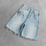 Sf75d53d33ba3471b955ec17298470bdbs.webp Y2k Black Punk Wash Baggy Work Shorts Men Women Summer Hip Hop Ripped Hole Denim Shorts Raw Edge Casual Jorts Streetwear