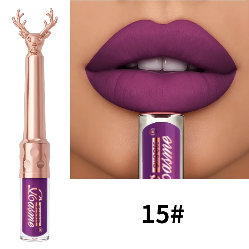 Moisturizing Cream Lip Gloss Autumn/Winter Moisturizing Liquid Lipstick Long lasting Non greasy Lip Makeup Christmas brown - Image 8