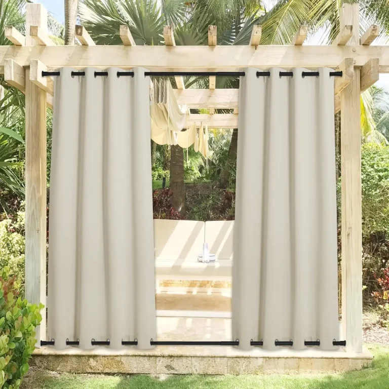 Custom Blackout Curtain Outdoor Waterproof Windproof Curtains Top Bottom Grommets Curtain for Balcony/Garden/Patio/Porch/Pool