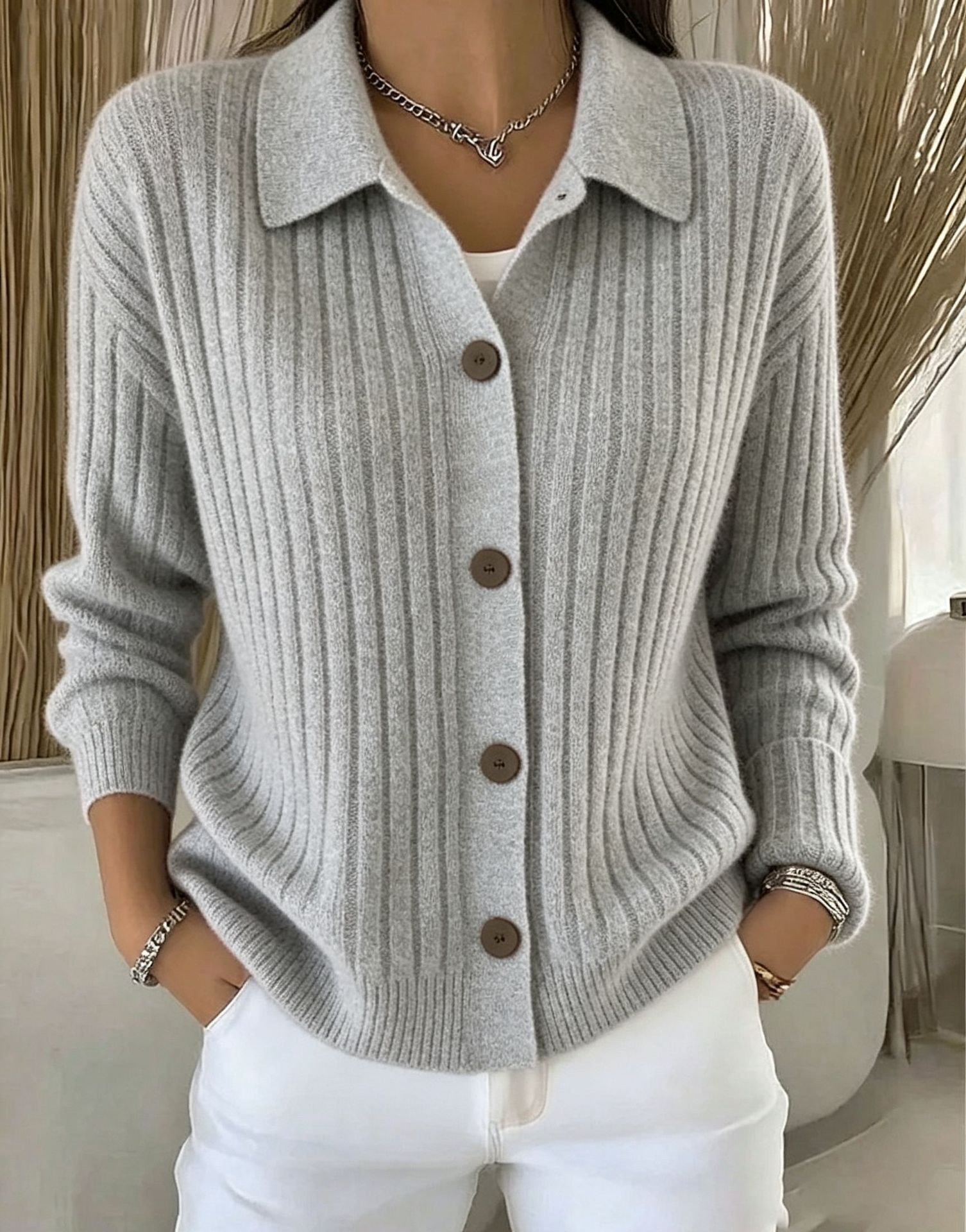 Knitted Cardigan Sweater Coat For Women - Image 7