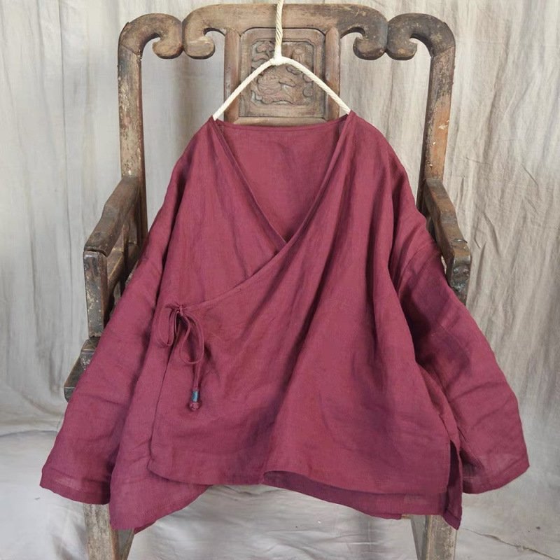 Jacket-style Hanfu With Buddhist And Zen Theme - Image 3