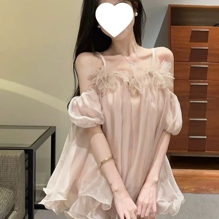 Summer Chiffon Off-shoulder Camisole Top