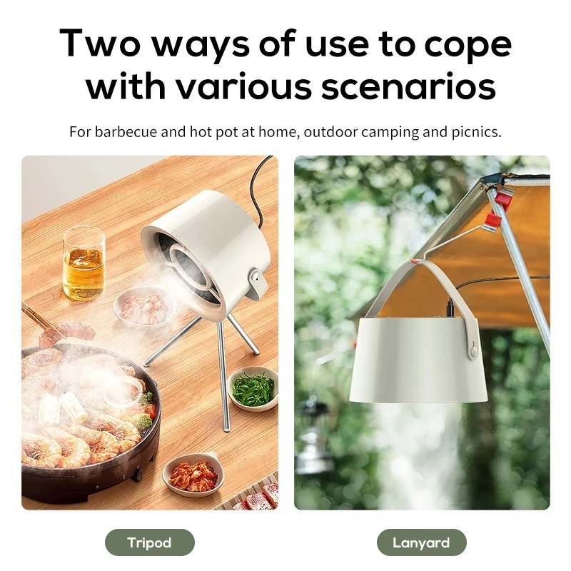 New Portable Desktop Exhaust Fan Small Kitchen Hood Extractor Barbecue USB Charging Desktop Range Hoods Mini Suction Cooker Hood Kitchen Gadgets - Image 6