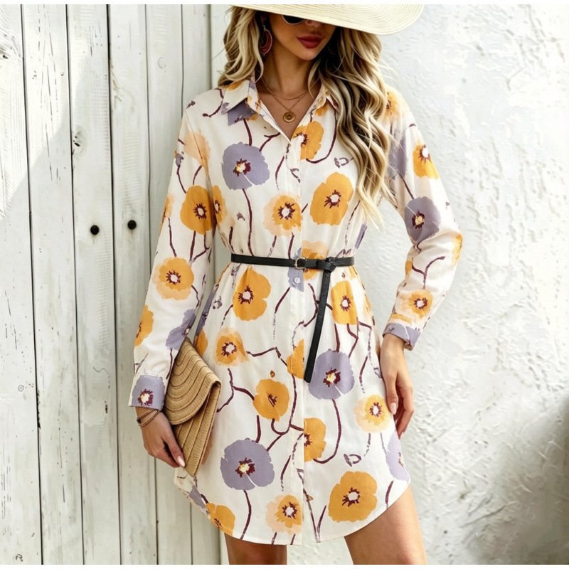 Fashionable Printed Mid-length Top Shirt - Image 4