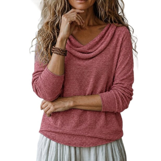 Womens Loose-fit Solid-color Fashionable Casual Top - Image 5