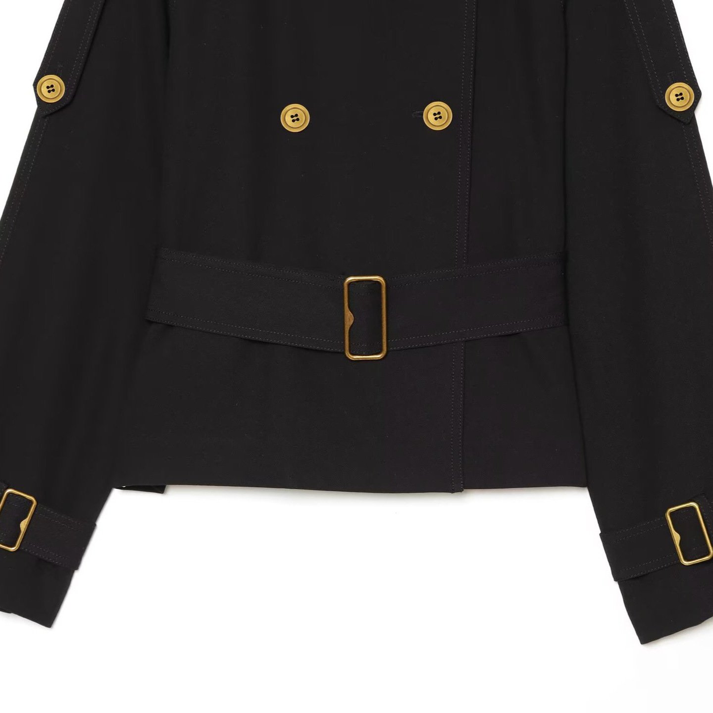 Retro Lapel Design Statement Double-breasted Lace-up Versatile Jacket - Image 4