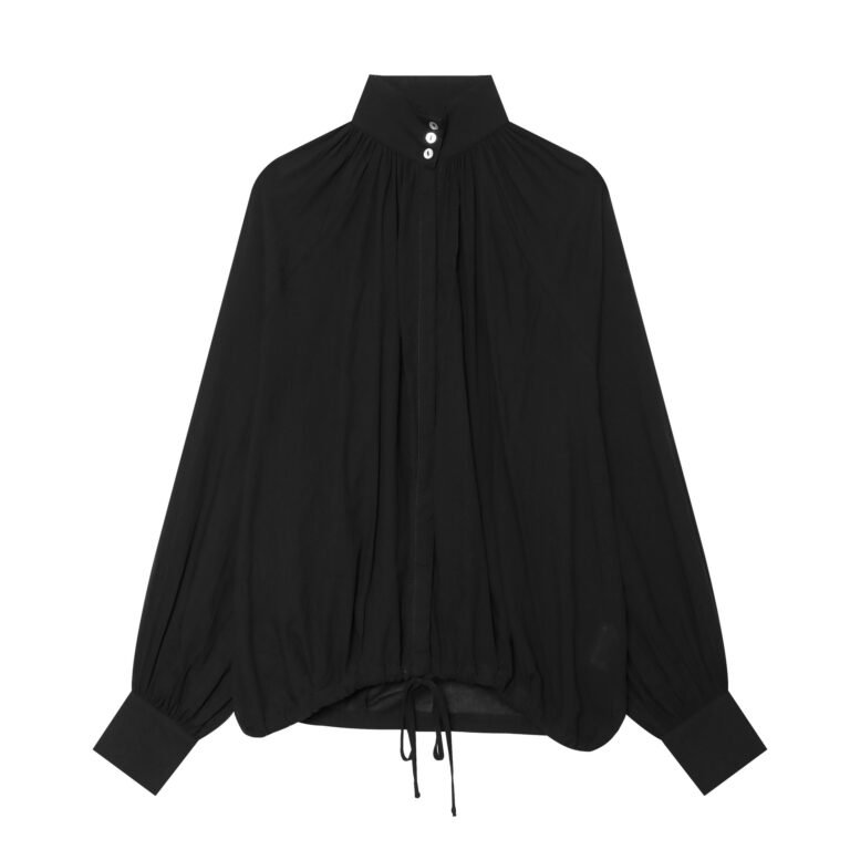 Womens Summer New High-neck Figure-flattering Long-sleeve Top