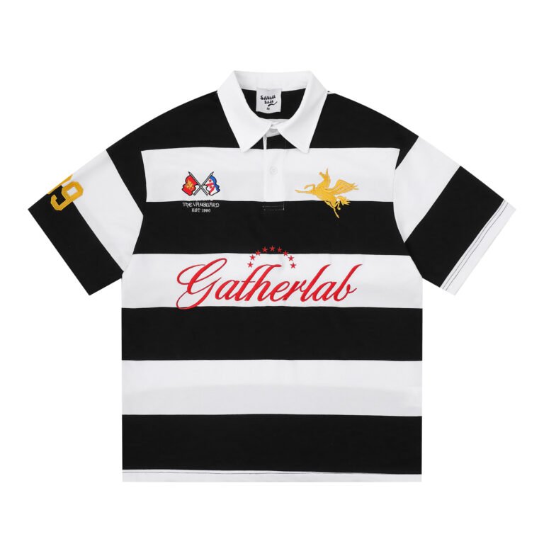 American-style Retro Trendy Minimalist Striped Lettering