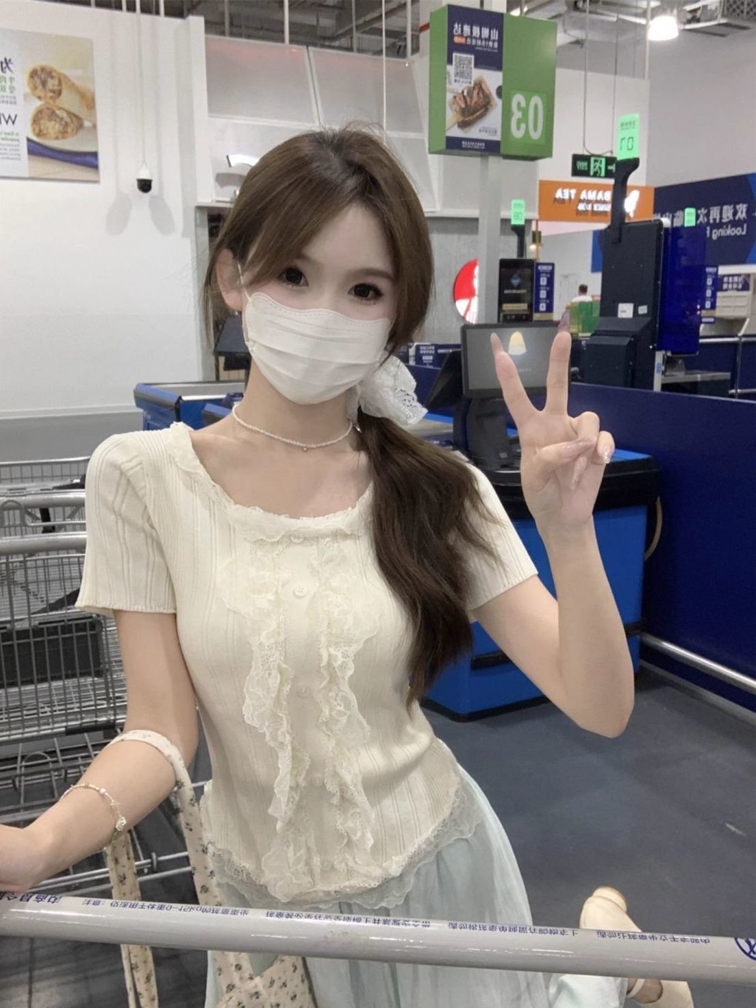 Elegant Lace-Trimmed Knitted Top For Women - Image 7