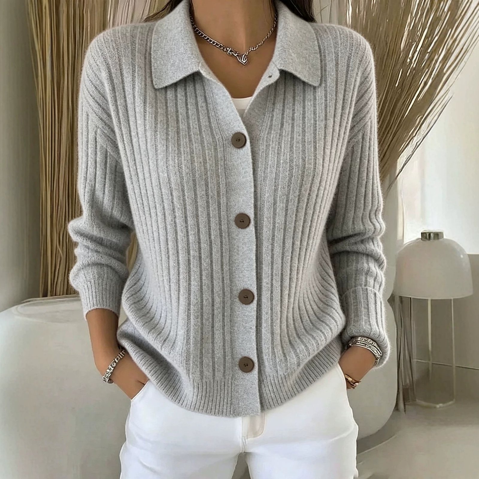 Knitted Cardigan Sweater Coat For Women - Image 3