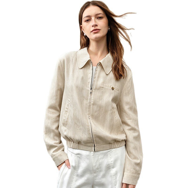 Old-money-style Linen Short Jacket For Women Spring Casual - Image 5